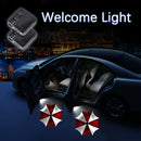 2 luces LED de bienvenida con diseño de paraguas rojo y corazón, encendido automático, luces proyectoras LED para auto, funcionan con pilas (pilas no incluidas) - Regalo ideal para dueños de autos, iluminación automotriz | Iluminación divertida | Diseño