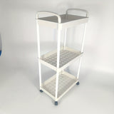 Carro de almacenamiento de 3 niveles con mecanismo de deslizamiento, plástico duradero, blanco - Ideal para la organización de la cocina, dormitorio y sala de estar, regalo perfecto para San Valentín y Ramadán, versátil para todas las estaciones, estante