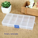 1pc Caja Transparente Desmontable De 15 Rejillas, Almacenamiento De Joyas, Caja De Medicamentos Clasificada, Caja De Agujas Y Hilos De Maquillaje, Caja De Clasificación De Tornillos Y Clavos, Organizador De Suministros De Pesca
