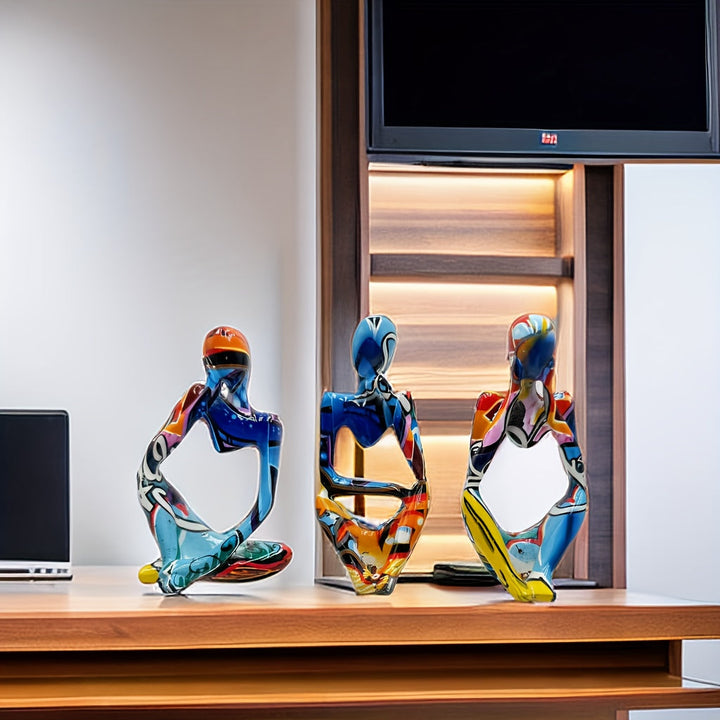 Conjunto de 3 adornos de Pensador Muy hermoso mini adorno adecuado para decoración del hogar, regalo de San Valentín, adorno para sala de estar y armario de vinos