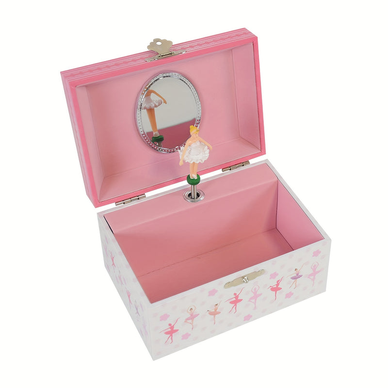 Caja de Música de Bailarina de Ballet de Madera Clásica, Organizador de Joyería de Cuerda Mecánica con Figura Giratoria, No Necesita Batería, Almacenamiento de Recuerdos para Accesorios, Regalo Ideal para Cumpleaños y Fiestas