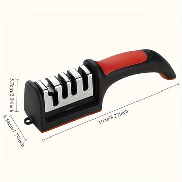 Afila cuchillos profesional de grado 4, altamente eficiente, hecho de acero tungsteno y cerámica, con piedra de afilado rápido y mango antideslizante, ideal para varios tipos de cuchillos y tijeras, suministros de cocina, artículos para el hogar en veran