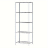 Estante de almacenamiento de metal clásico de 5 niveles, estante organizador de montaje en el piso de almacenamiento abierto para cocina, baño, dormitorio y sala de estar - Isla de almacenamiento estacionaria sin materiales de madera - Uso sin electricid