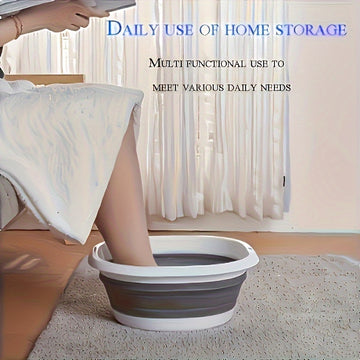 1-Pack Cubeta Plegable Resistente - Lavabo Portátil para Lavar Manos y Pies, Ahorra Espacio, Ideal para Hogar, Viajes, Residencias o Camping - Sin Necesidad de Electricidad, Fácil de Limpiar y Guardar, Diseño Compacto y Construcción Robusta