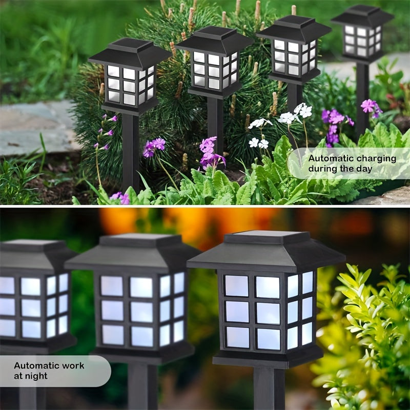 Conjunto de 12 Luces Solares LED para Jardín, Iluminación Exterior con Temporizador Automático, Diseño Pequeña Casa para Patio, Césped y Entrada, Resistentes al Clima y Eficientes en Energía, Iluminación Paisajística | Luces Decorativas para Jardín | LED