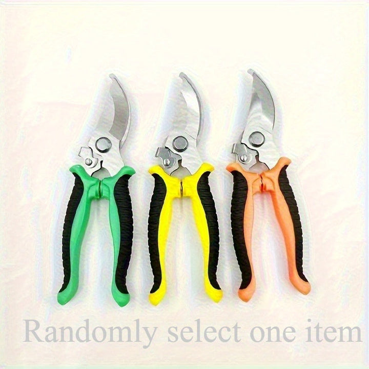 Tijeras de poda de jardinería de acero inoxidable - Mango ergonómico antideslizante de goma, herramienta eficiente para cortar ramas | Carga de primavera para un fácil retorno | Esencial para el cuidado del césped y la poda de árboles frutales, podadora