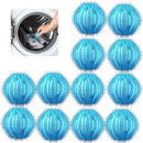 Conjunto de 12 Bolas para Secadora de Ropa Reutilizables HOTU para Eliminar Pelo y Pelusa de Mascotas - Sin Necesidad de Energía, Diseño con Flecos en Azul Vibrante para Todas las Lavadoras, Captura el Pelo y la Pelusa de Mascotas, Alternativa al Suaviza