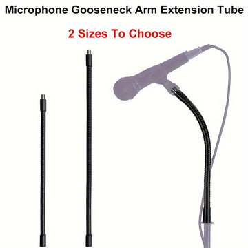 Tubo de extensión de micrófono de gooseneck de metal flexible: 2 tamaños disponibles, 30 cm/11,81 pulgadas y 50 cm/19,68 pulgadas, rosca externa e interna de 3/8, adecuado para soportes de choque y soportes de micrófono