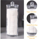 Tarro de almacenamiento plástico transparente con tapa, ideal para maquillaje, cosméticos, organización del baño y dormitorio, diseño para encimera, tapa de fácil acceso, contenedor transparente para artículos de higiene y organizadores de maquillaje