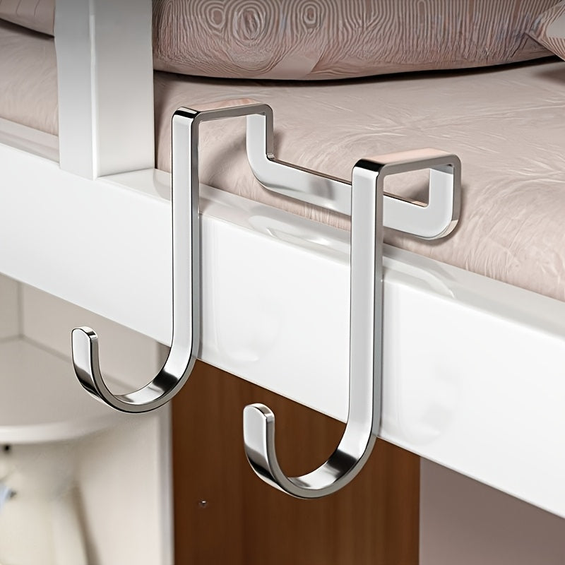 Gancho doble en acero inoxidable con forma de S, resistente al óxido, para colgar en pared, acabado pulido, solución de almacenamiento multifuncional para cocina y sala, estilo casual, ganchos para colgar