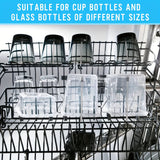 Escurridor de Botellas para Lavavajillas de Acero Inoxidable - Compatible con Todos los Rejillas Estándar, Diámetro de 6mm, Longitud de 27cm, Flujo de Agua Eficiente, con Portabotellas y Utensilios de Vidrio Transparente, Limpieza de Cristalería|Diseño M