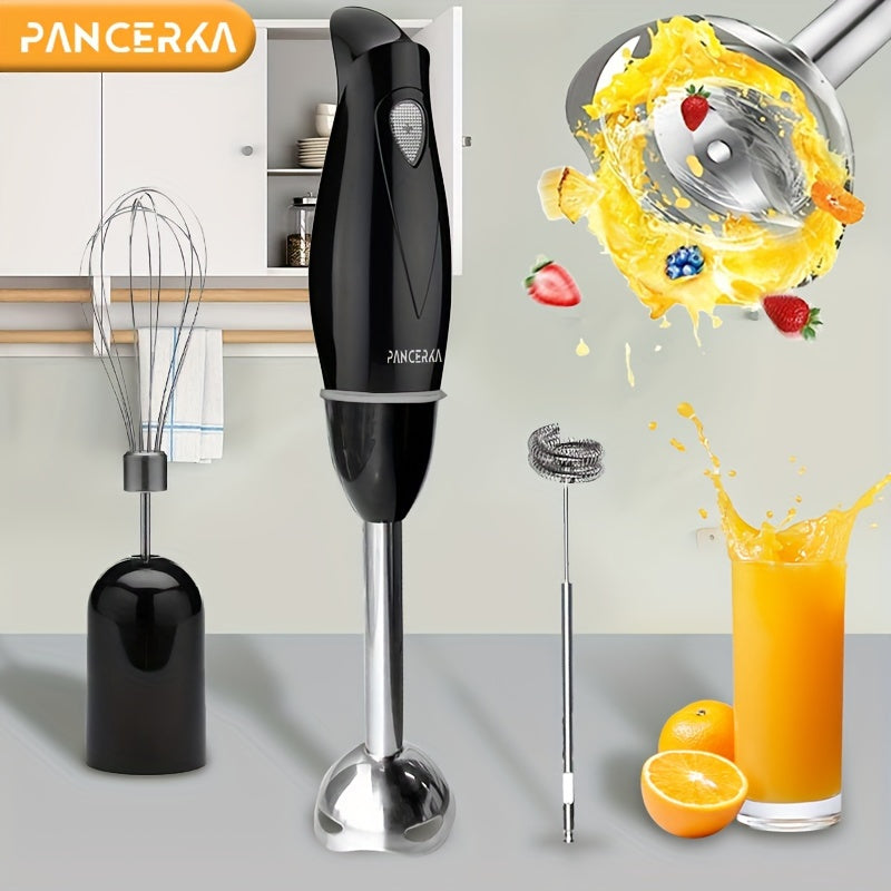 Set de Batidora de Mano PANCERKA 100W de Alta Resistencia - Multiusos con Motor de Cobre, Batidor de Acero Inoxidable y Accesorios para Espumador de Leche para Batidos, Sopas, Purés