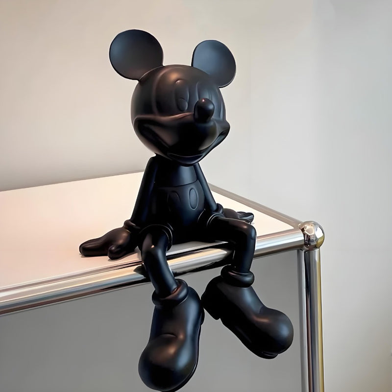 1 pieza de modelo de Mickey Mouse - Figurita coleccionable de PVC negro con detalles dorados, decoración para interiores y exteriores para el hogar, oficina, coche, cumpleaños, Navidad, regalos de Halloween, decoración del hogar