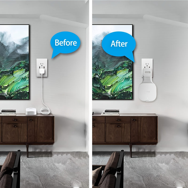 Soporte de montaje en pared solo funciona con los routers del sistema WiFi Eero Mesh, ideal para almacenar cables de alimentación y enchufes del host