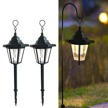 2 piezas Luces Solares Colgantes, Lanterna Solares Hexagonal para Exterior, Luces Solares de Paisaje para Jardín, Patio, Camino, Driveway para Decoración Exterior
