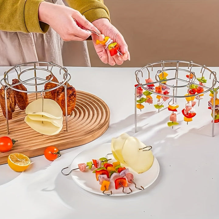 1 Juego de Pinchos para Freidora de Aire, BBQ DIY con 24 Palitos para Carne y Verduras, Sin Necesidad de Voltear, Accesorios Compatibles con Freidora de Aire, Horno y Olla a Presión