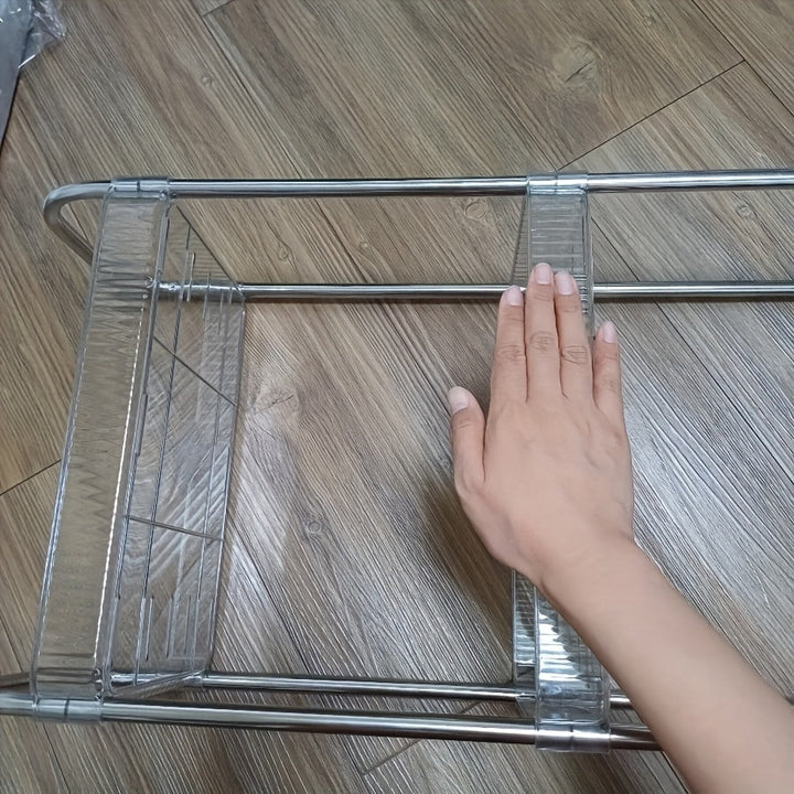 Carrito de Almacenamiento de Acrílico Transparente de 1 Pieza con Ruedas, Organizador Multiusos Transparente, Estante Vertical en Capas para Dormitorio, Baño, Cocina - Plástico, No Requiere Montaje
