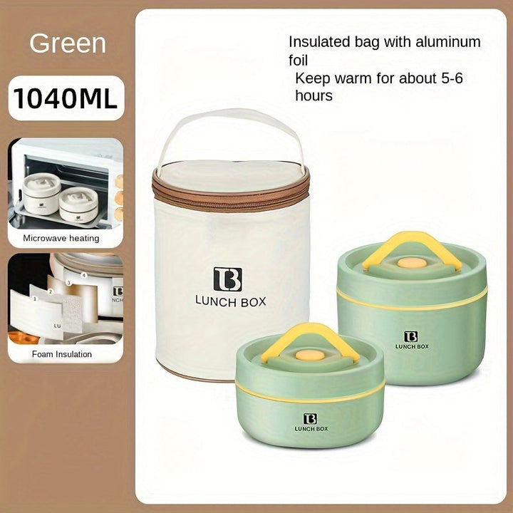 Caja de almuerzo 2/3/4 piezas, contenedores de alimentos a prueba de fugas con bolsa de transporte, acero inoxidable 304, apto para microondas, tema frutas, funcionamiento manual, forma redonda, material PP, caja de almuerzo escolar, caja de almuerzo