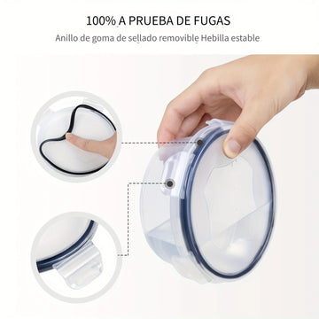 32pcs Contenedores de Almacenamiento de Alimentos con Tapas (16 Contenedores + 16 Tapas) - Contenedores de Almacenamiento de Plástico Herméticos a Prueba de Fugas con Cierres a Presión, Contenedores de Almacenamiento Libres de BPA con Tapas