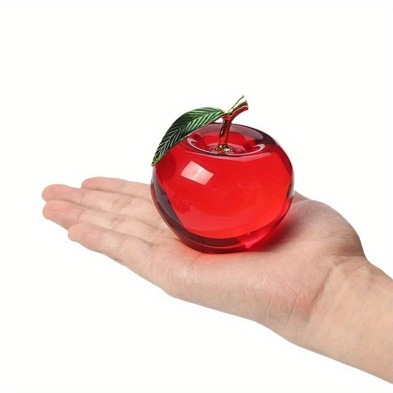 Adorno de manzana de cristal, centro de mesa de manzana roja, regalo de vacaciones para Navidad, Acción de Gracias, Año Nuevo, Día de San Valentín, Día de la Madre, decoración festiva.