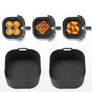 2 piezas de bandejas de horno de silicona cuadrada para freír aire - Antiadherentes, resistentes al calor, ideales para Philips HD9252, HD9200, HD9255 - Perfectas para cocinar papas fritas, pollo y verduras, bandejas de horno con forros | Bandeja de sili