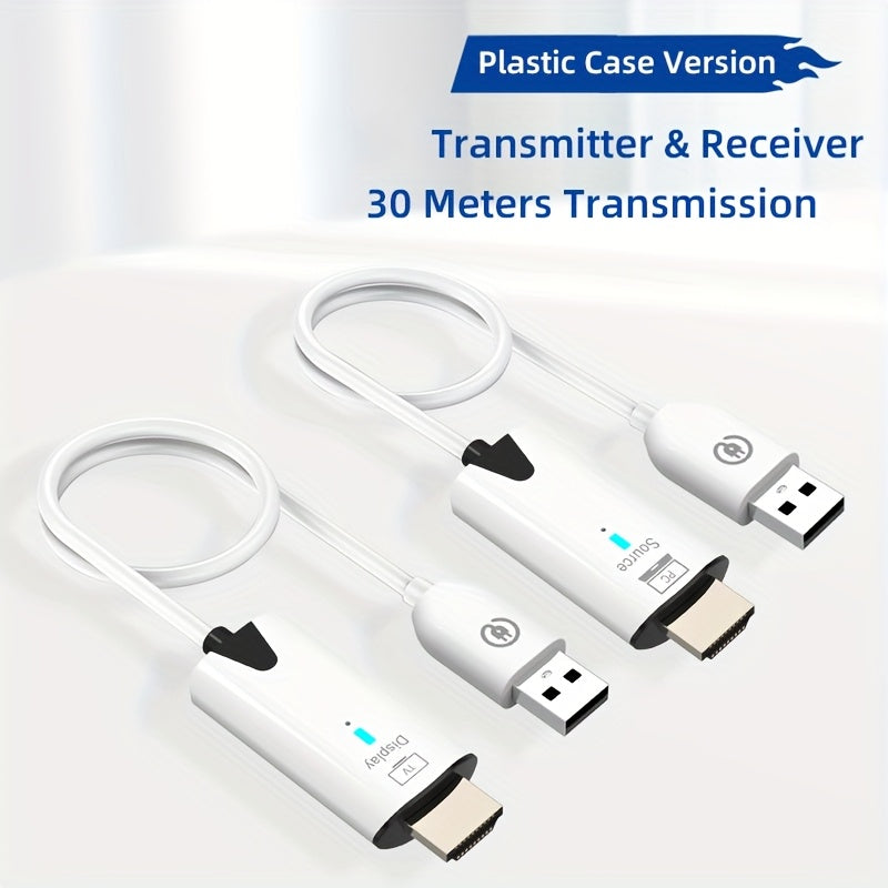Transmisor y receptor inalámbricos 30M 4K, decodificación 1080P, salida 60Hz, 8 TXs a 1 RX, kit de extensión de video y audio inalámbrico 5G, adaptador de TV Stick, cable de exhibición para cámara, portátil, escritorio, PC, TV Box, PS5/4 a monitor de TV,