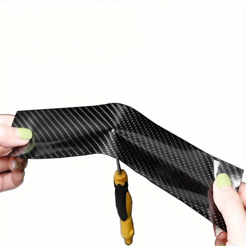1 rollo de protector de borde de puerta de fibra de carbono Nano 3D - adhesivo impermeable y resistente a los arañazos de PVC, película universal anti-colisión, negro, protección de coche | accesorio de coche moderno | película protectora duradera