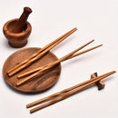 1/5 Pares De Palillos De Bambú Natural, Juego De 24cm/9.4in De Estilo Chino, Palillos Puntiagudos Carbonizados Para El Hogar, Cubiertos, Suministros De Cocina