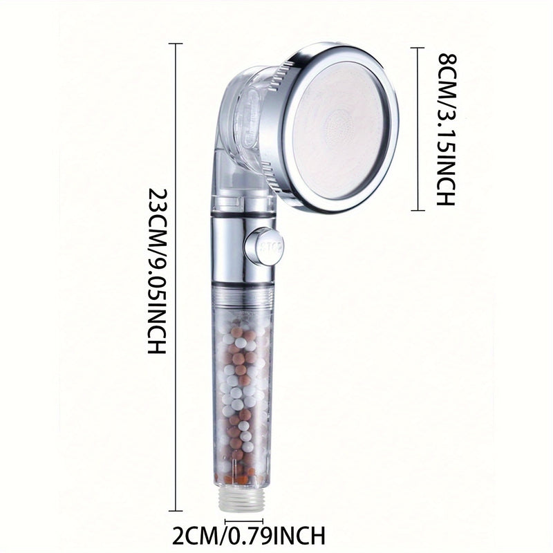 Cabezal de ducha de alta presión con 3 modos de funcionamiento, detención de agua con un solo clic - Espray de filtro de mano multifuncional con ajustes personalizables, ahorro de agua y fácil instalación, ajuste universal para duchas estándar, accesorio