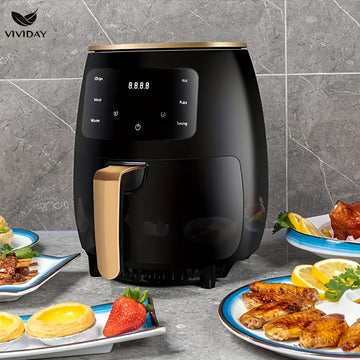 Fritadora de aire de 4,5 litros con pantalla táctil - Cocina sin calor, fritadora profunda, calefacción uniforme, perfecta para camarones, alas de pollo, pizza y más - Electrodoméstico de cocina, electrodoméstico de cocina|Gadgets de cocina modernos|Pant