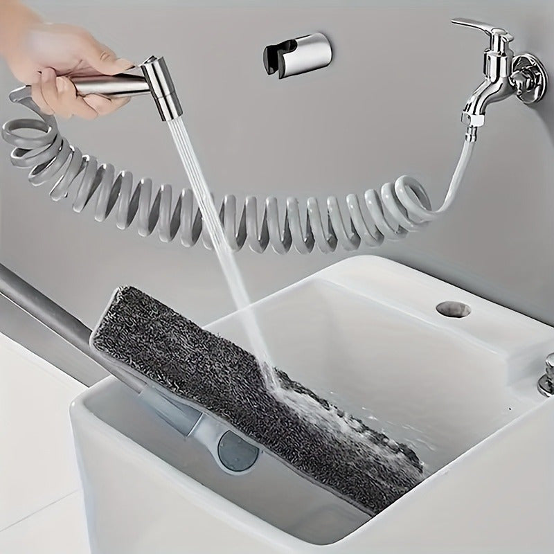 Set de ducha de mano de acero inoxidable de lujo de 3 piezas con rociador de bidé y accesorio de bañera - Montado en la pared, control de desviador, diseño moderno para una mayor comodidad en la limpieza del baño.