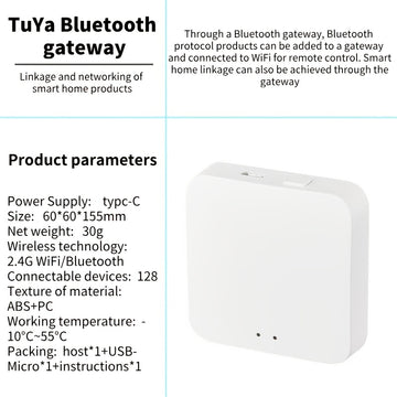 Tuya Zigbee 3.0 Mini Smart Home Hub Gateway - Puente de malla WiFi multimodo, compatible con Alexa y Google Assistant, alimentado por USB, sin pantalla, para automatización de oficinas y hogares - Blanco