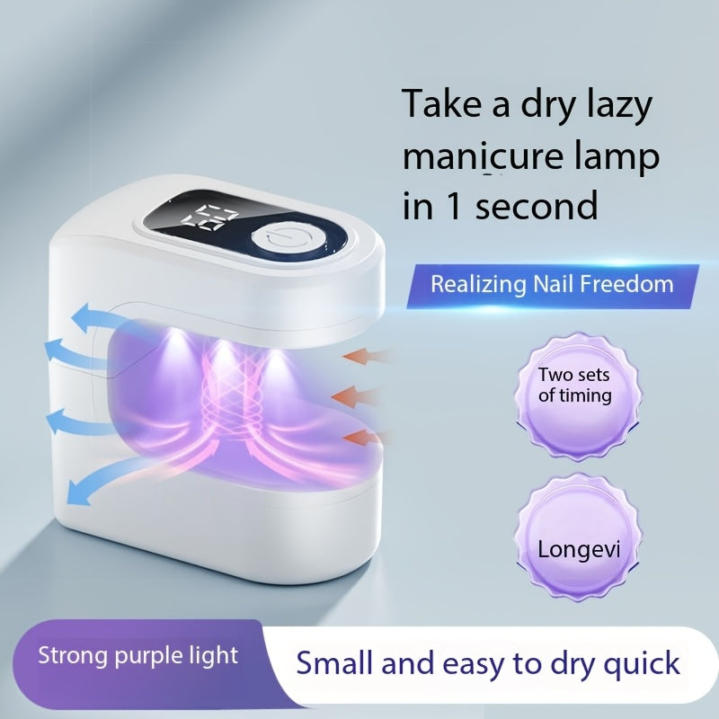 Lámpara de uñas FEIYBA - Secador de esmalte de uñas recargable por USB con pantalla digital, diseño portátil mini para uso en casa y salón, no se necesita sostener, compacto y ligero, eliminador de esmalte de uñas, equipo de salón, herramienta de belleza