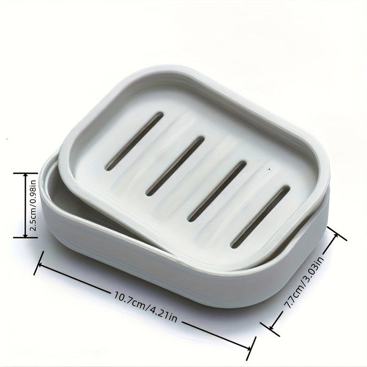 1 Pieza, Jabonera De Plástico Con Drenaje, Porta Jabón Con Auto Drenaje, Soporte Para Jabón Para Baño, De Doble Capa, Estante De Almacenamiento De Jabón Multifuncional, Accesorios De Baño