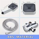 Combo de Cabezal de Ducha Cuadrado de Alto Flujo con Pulverizador de Mano - Montado en la Pared, Acabado Pulido, Configuración de Lluvia - Kit Completo de Mejora de Baño
