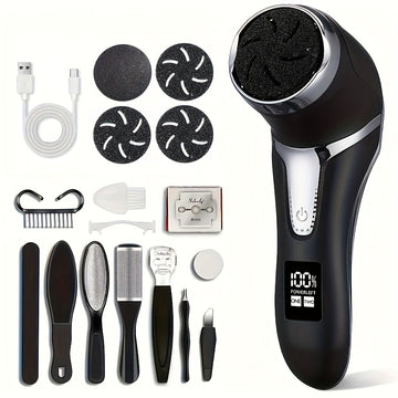 Este desechador de pies eléctrico profesional es recargable, fácil de usar y elimina eficazmente la piel muerta para restaurar tus pies suaves. Es ideal para uso en casa, viajes y salones.