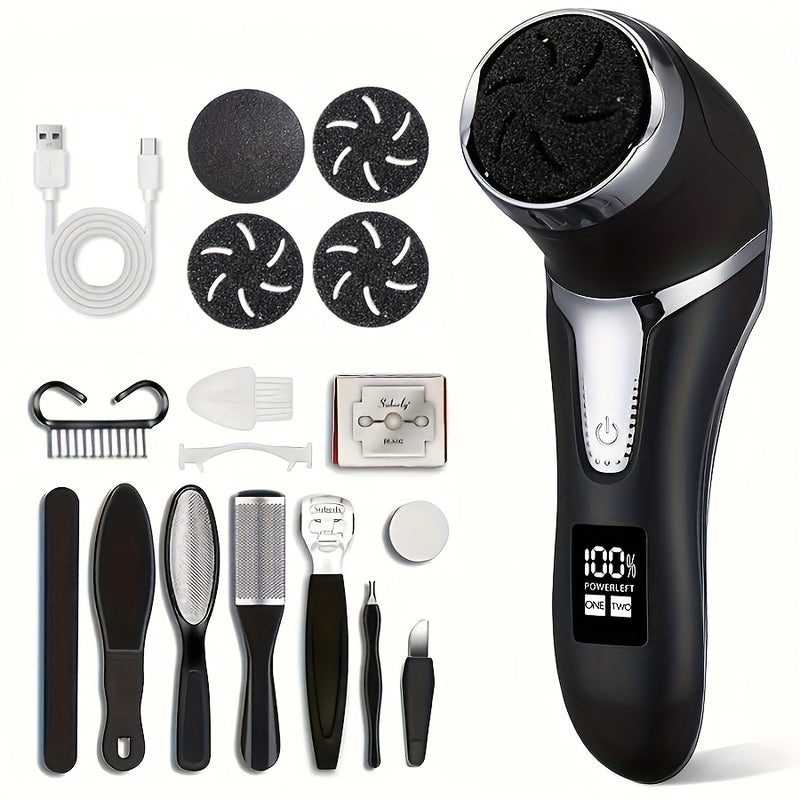 Este desechador de pies eléctrico profesional es recargable, fácil de usar y elimina eficazmente la piel muerta para restaurar tus pies suaves. Es ideal para uso en casa, viajes y salones.