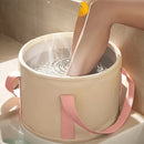 1 Pieza Bañera de Pies Portátil y Plegable de Lujo - Tubería Profunda Aislada con Asas Rosadas para Agua Fría y Caliente, Relajante para Hombres y Mujeres, Regalo Ideal para Padres, Sin Necesidad de Electricidad