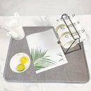 1pc Alfombrilla de secado de platos de cocina, microfibra absorbente, mantel individual antideslizante, resistente al calor, alfombrilla de drenaje, alfombrillas de secado para armarios, alfombrillas de baño