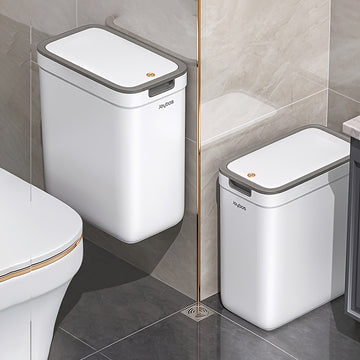 Bote de basura para baño Joybos de pared: Sella olores, sin contacto y ahorra espacio