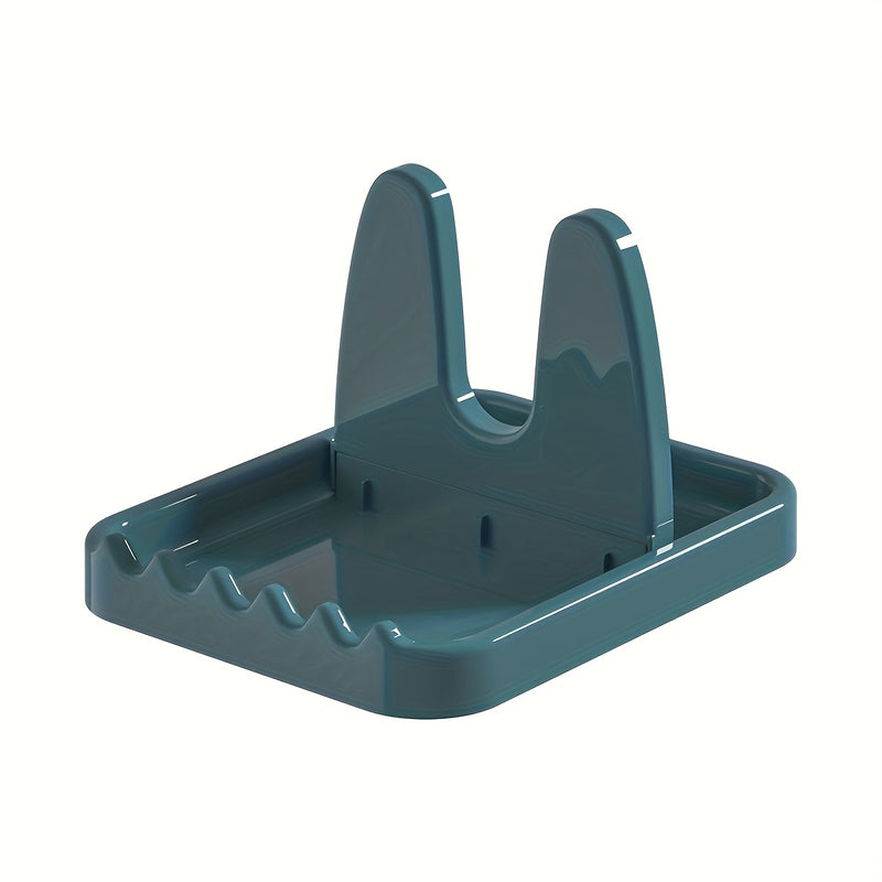 1pc Soporte multifuncional plegable para utensilios de cocina de plástico, con tapa, sin necesidad de taladrar, ahorra espacio, para organizar accesorios de cocina
