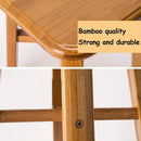 1pc Taburete de bambú rústico - Sin brazos, acabado barnizado, taburete de madera resistente para baño, limpieza fácil, no requiere ensamblaje