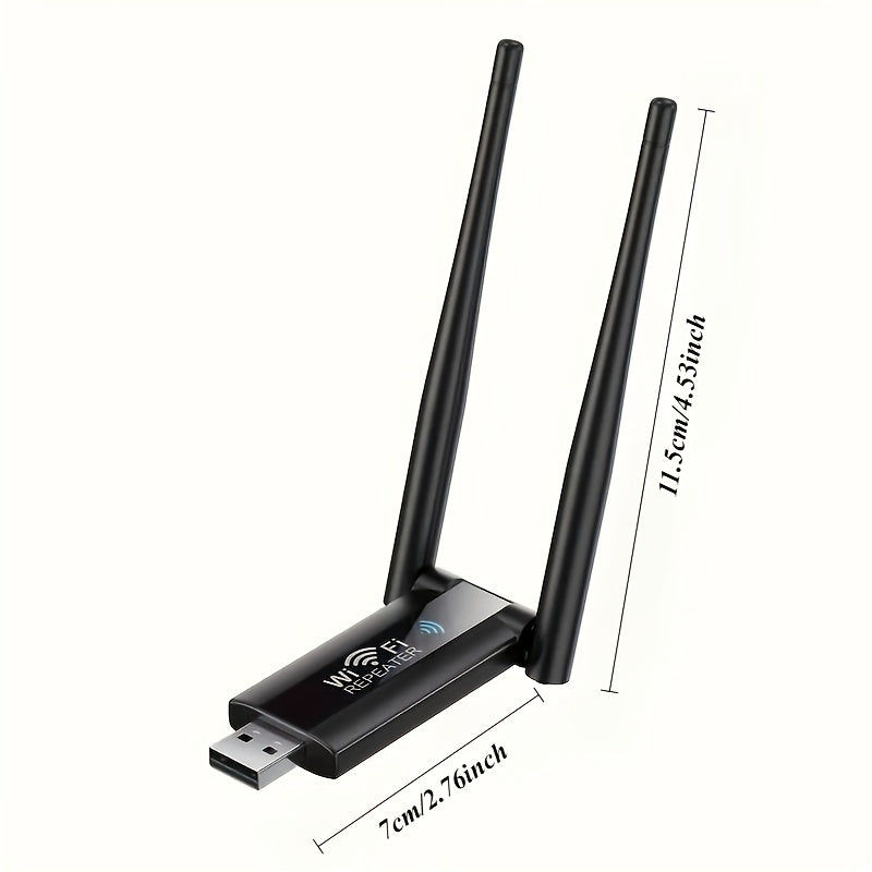 [WiFi de Largo Alcance 300Mbps] Extensor de WiFi de Largo Alcance de 300Mbps - 1ud Adaptador de Red USB 2.4G - Configuración Fácil, No Requiere Batería, Voltaje de Operación ≤36V
