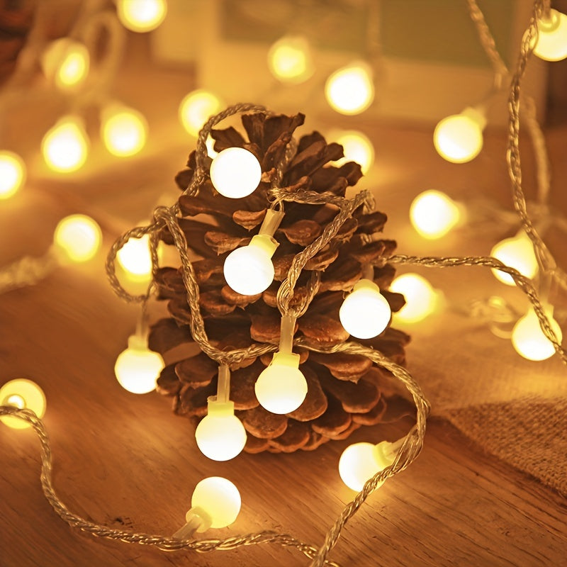 Luces LED para exteriores, decoración de camping, bodas, toldos y carpas, con caja de batería, en forma de bolas