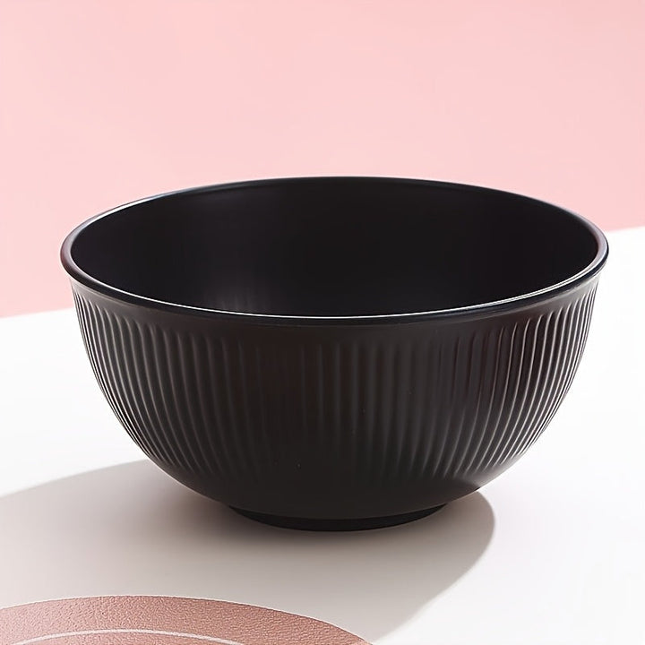 1 Juego de alta calidad de platos, tazas y vasos de paja negra - Incluye platos, tazones y tazas con diseño elegante de costuras - Perfecto para cumpleaños, fiestas y uso diario - Material de polipropileno seguro para alimentos, juego de platos diarios |