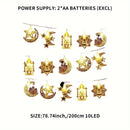1pc Luces de Cadena LED - Alimentadas por Batería, Faroles Decorativos de Palacio con Diseño de Estrellas, Luna y Castillo para Festivales y Celebraciones, Festival Árabe de Oriente Medio, Luz Colgante, Botella