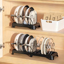 Organizador Expandible de Ollas y Sartenes, Organizador de Ollas y Sartenes Expandible Multifuncional de 12 pzas para Gabinete con Compartimentos Ajustables, Tapa y Almacenamiento de Utensilios de Cocina