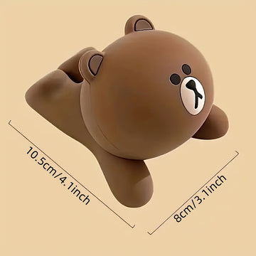 Soporte para Teléfono de Oso de Peluche Impermeable de 1 Pieza, Base Decorativa de Plástico, Adecuado para Hogar y Oficina, Ideal para Regalos de Vacaciones y Cumpleaños