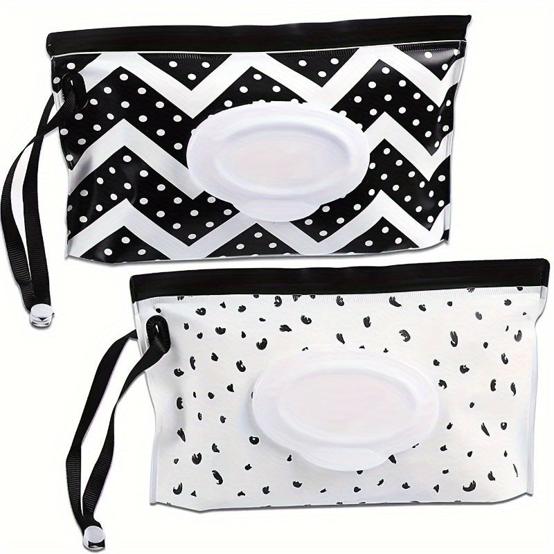 Juego de 2 cajas para toallitas, bolsa reutilizable para toallitas portátil, dispensador de toallitas, porta toallitas de viaje, regalos para Navidad y Halloween