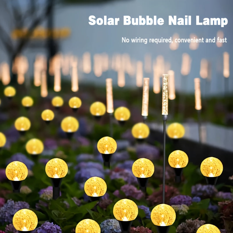 20 piezas de luces de sendero de cristal con energía solar - Dorado y negro, decoración de jardín al aire libre con 8 modos de iluminación, interruptor automático de día/noche, ideal para verano, camping, Navidad, bodas, fiestas y mejora de senderos, ilu
